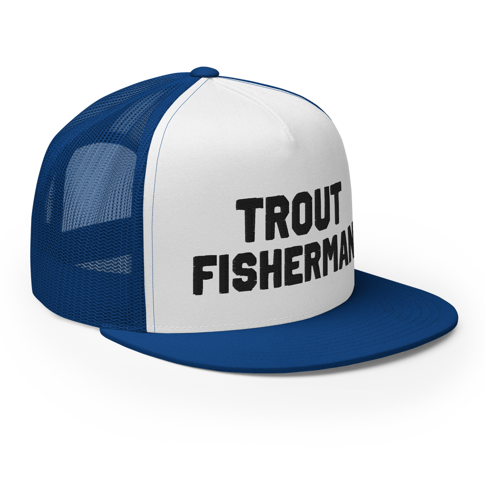 THATSRAD Trout Fly Fishing Red White Blue Snapback Mesh Trucker Hat Cap  Fisherman at  Men's Clothing store